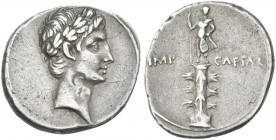 Octavian. Denarius, Brundisium and Roma (?) c. 29-27 BC.