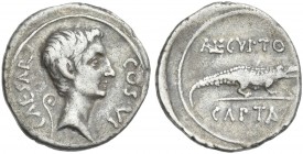 Octavian. Denarius, Brundisium and Roma (?) c. 29-27 BC. Very rare.