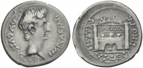 Augustus. Denarius, Emerita c. 25-23 BC. Rare.