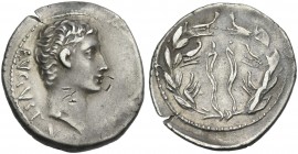 Augustus. Denarius, North Peloponnesian mint c. 21 BC.