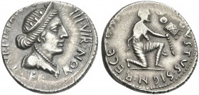 Augustus. P. Petronius Turpilianus. Denarius c. 19 BC.