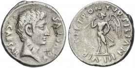 Augustus. P. Petronius Turpilianus. Denarius c. 19 BC. Extremely rare.