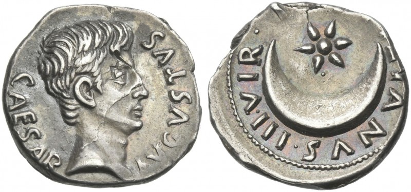 Octavian as Augustus, 27 BC – 14 AD. 
P. Petronius Turpilianus. Denarius circa ...