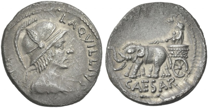 Octavian as Augustus, 27 BC – 14 AD. 
L. Aquillius Florus. Denarius circa 19 BC...