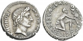 Augustus. M. Durmius. Denarius c. 19 BC. Very rare.
From the P. Tinchart collection.