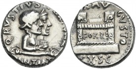 Augustus. Q. Rustius. Denarius c. 19 BC.