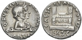 Augustus. Q. Rustius. Denarius c. 19 BC.
Ex Lanz 54, 1990, 417.