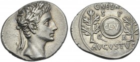 Augustus. Denarius, Caesaraugusta c. 19-18.