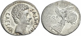 Augustus. Denarius, Colonia Patricia c. 19–18. Extremely rare.