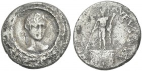 Augustus. L. Mescinius Rufus. Denarius c. 16 BC. Extremely rare.