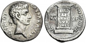 Augustus. L. Mescinius Rufus. Denarius c. 16 BC. Very rare.