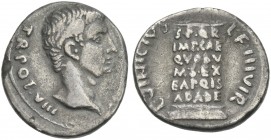 Augustus. L. Vinicius. Denarius 16 BC. Extremely rare.