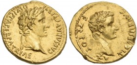 Augustus. Aureus, Lugdunum c. 13-12 BC. Very rare.