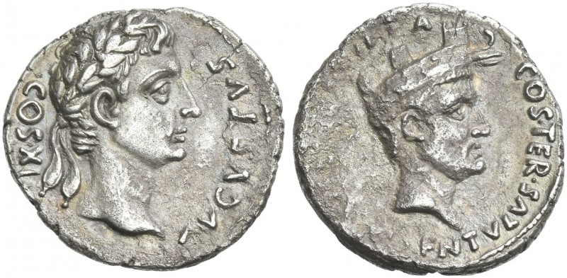 Octavian as Augustus, 27 BC – 14 AD. 
Cossus Cornelius Lentulus. Denarius 12 BC...