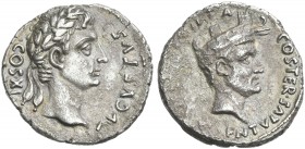 Augustus. Cossus Cornelius Lentulus. Denarius 12 BC. Very rare.