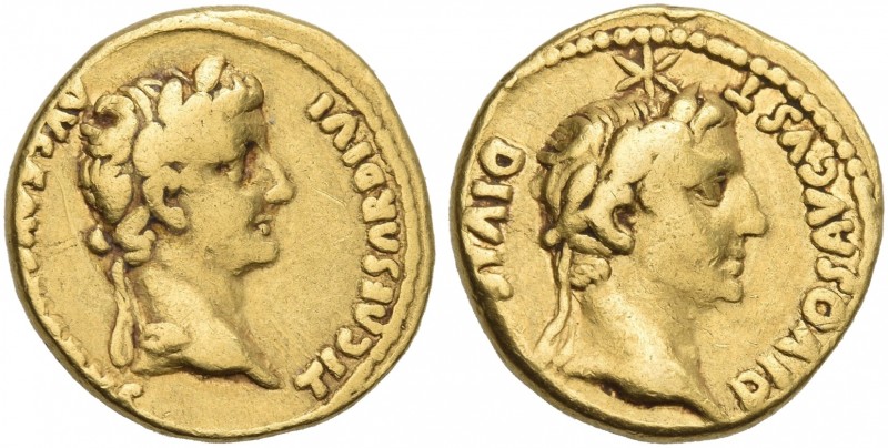 Tiberius augustus, 14 – 37. 
Aureus, Lugdunum 14-16, AV 18 mm, 7.63 g. TI CAESA...