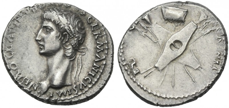 Tiberius augustus, 14 – 37. In the name of Nero Claudius Drusus, brother of Tibe...