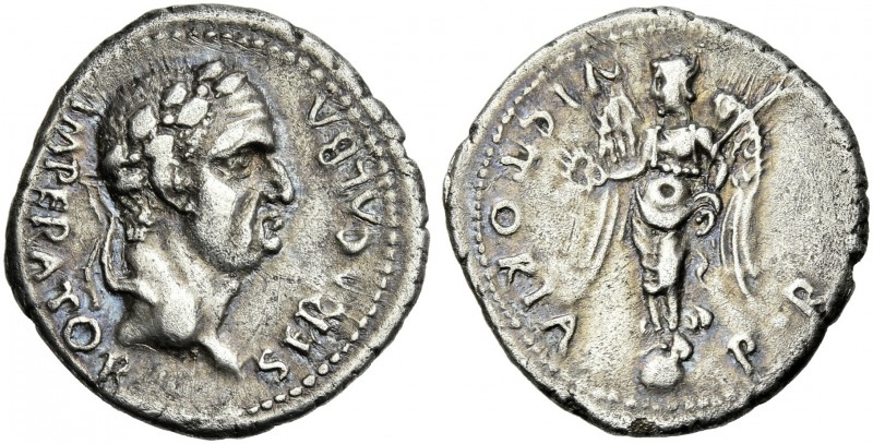 Galba, 68 – 69. 
Denarius, Gaul April to late Autumn 68, AR 20 mm, 3.24 g. SER ...