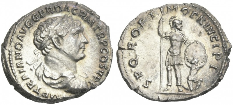 Trajan augustus, 98 – 117. 
Denarius circa 106-107, AR 19 mm, 3.18 g. IMP TRAIA...