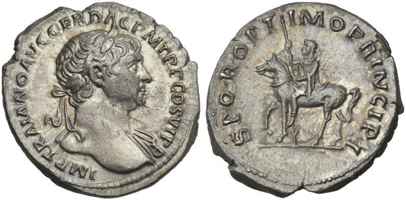 Trajan augustus, 98 – 117. 
Denarius circa 112-113, AR 20 mm, 3.16 g. IMP TRAIA...