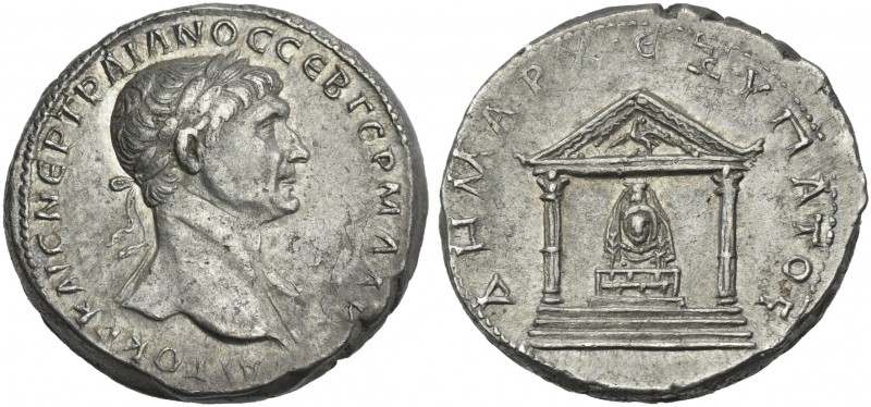 Trajan augustus, 98 – 117. 
Tetradrachm, Bostra circa 112-114, AR 25 mm, 10.73 ...