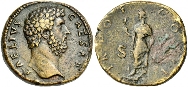 Aelius caesar, 136 – 138. 
Sestertius circa 137, Æ 32 mm, 25.19 g. L AELIVS – C...