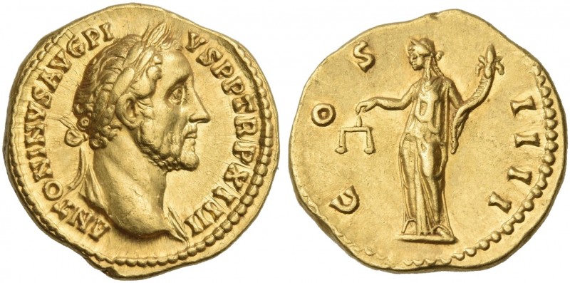 Antoninus Pius augustus, 138 – 161.
Aureus 150-151, AV 20 mm, 7.34 g. ANTONINVS...