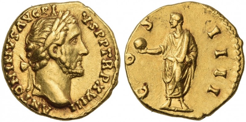 Antoninus Pius augustus, 138 – 161. 
Aureus 154-155, AV 19 mm, 6.89 g. ANTONINV...