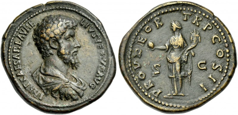 Lucius Verus augustus, 161 – 169. 
Sestertius circa 161, Æ 34.05 g. IMP CAESAR ...