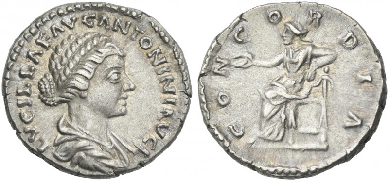 Lucilla, wife of Lucius Verus. 
Denarius circa 164-169, AR 19 mm, 3.78 g. LVCIL...