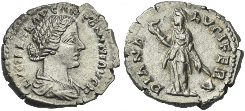 Lucilla, wife of Lucius Verus. 
Denarius 164-169 or 183 (?), AR 20 mm, 3.47 g. ...