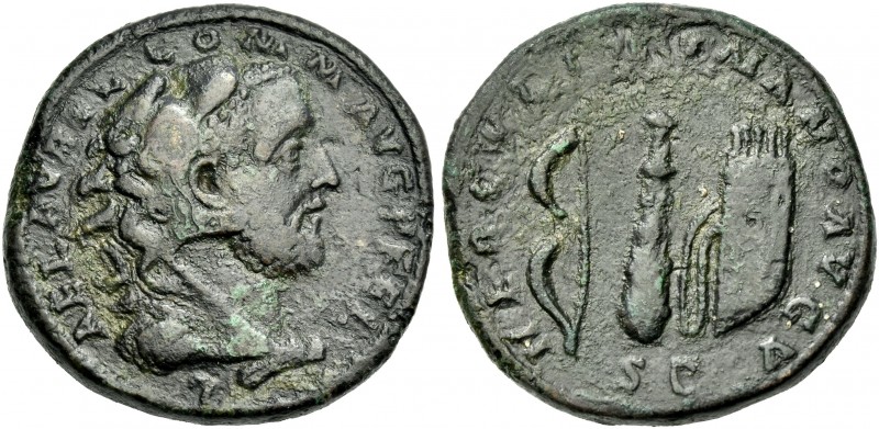 Commodus augustus, 177 – 192. 
Sestertius end 191-192, Æ 32 mm, 25.22 g. L AEL ...