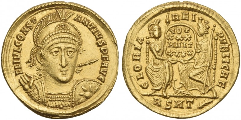 Constantius II augustus, 337 – 361. 
Solidus 355–357, AV 21 mm, 4.45 g. FL IVL ...