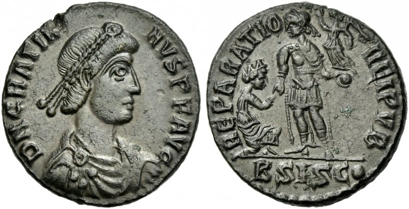 Gratian, 367 – 383. 
Æ 2, Siscia 375-378, Æ 22 mm, 5.36 g. D N GRATIA – NVS P F...