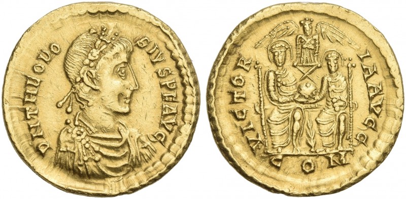 Theodosius I, 379 – 395. 
Solidus, Mediolanum (?) circa 389-391, AV 21 mm, 4.37...