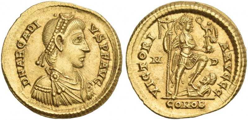 Arcadius, 383 – 408.
Solidus, Mediolanum 394-395, AV 21 mm, 4.44 g. D N ARCADI ...