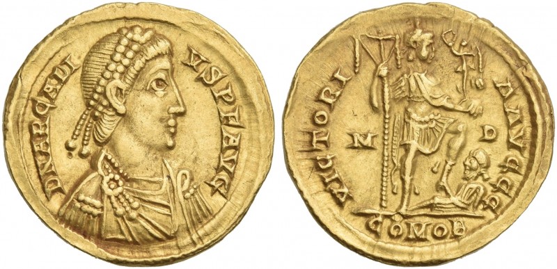 Arcadius, 383 – 408.
Solidus, Mediolanum 394-395, AV 21 mm, 4.40 g. D N ARCADI ...