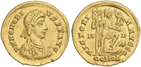 Honorius augustus. Solidus, Mediolanum 395-402.