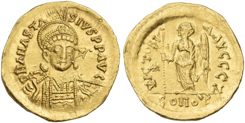 Anastasius, 491 – 518. 
Solidus 497-518, AV 20 mm, 4.36 g. D N ANASTA – SIVS P ...