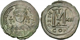 Justinian I. Follis year XII (538-539).