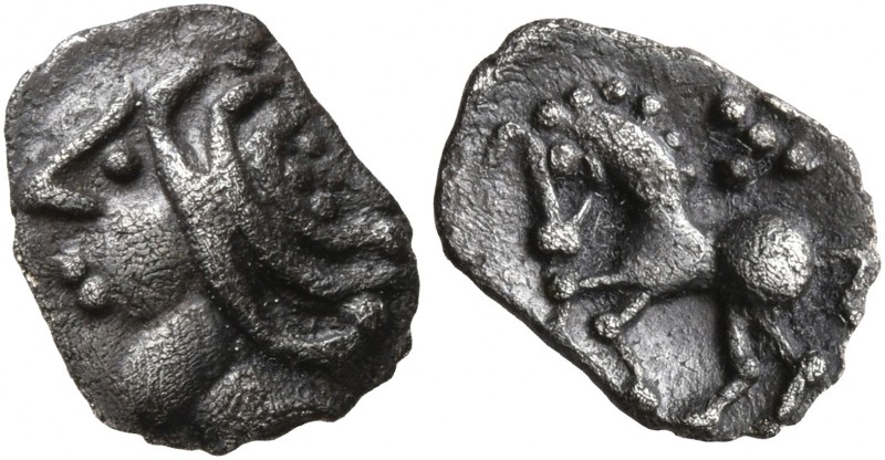 CELTIC, Central Europe. Vindelici. 1st century BC. 1/4 Quinar (Silver, 10 mm, 0....