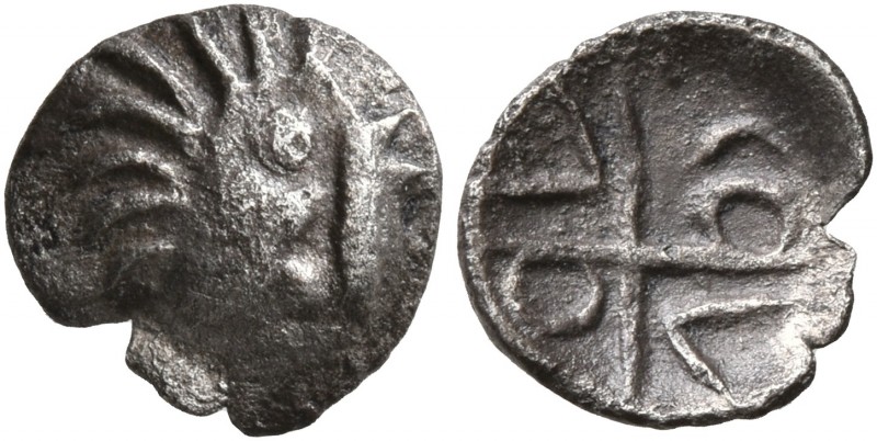 CELTIC, Central Europe. Vindelici. Mid 1st century BC. 1/4 Quinar (Silver, 8 mm,...