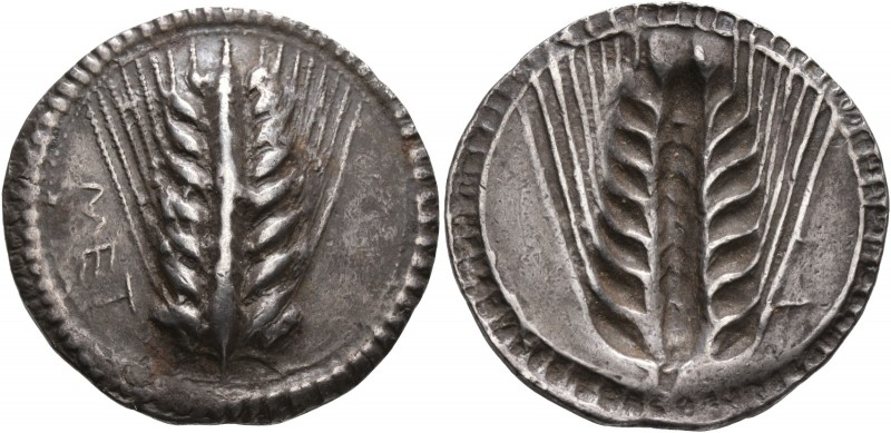 LUCANIA. Metapontion. Circa 540-510 BC. Nomos (Silver, 28 mm, 8.23 g, 12 h). MET...