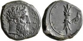 SICILY. Syracuse. Timoleon and the Third Democracy, 344-317 BC. Hemidrachm (Bronze, 24 mm, 10.77 g, 6 h), circa 344-339/8. ZEYΣ EΛEYΘEPIOΣ Laureate he...