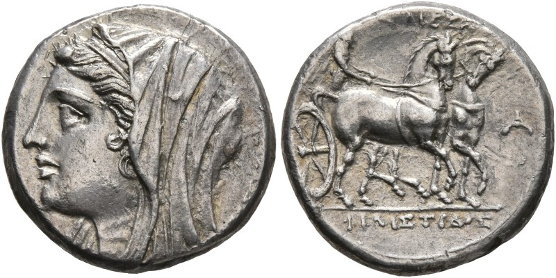 SICILY. Syracuse. Philistis, wife of Hieron II, 275-215 BC. 5 Litrai (Silver, 17...