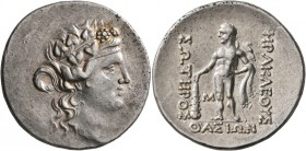 ISLANDS OFF THRACE, Thasos. Circa 168/7-148 BC. Tetradrachm (Silver, 34 mm, 16.99 g, 11 h). Head of Dionysos to right, wearing ivy wreath and taenia. ...