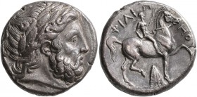 KINGS OF MACEDON. Philip II, 359-336 BC. Tetradrachm (Silver, 23 mm, 14.47 g, 2 h), Amphipolis, struck under Philip II or Alexander III, circa 342/1-3...