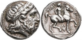 KINGS OF MACEDON. Philip II, 359-336 BC. Tetradrachm (Silver, 23 mm, 14.35 g, 1 h), Amphipolis, circa 315/4-295/4. Laureate head of Zeus to right. Rev...