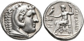 KINGS OF MACEDON. Alexander III ‘the Great’, 336-323 BC. Tetradrachm (Silver, 26 mm, 17.22 g, 4 h), Amphipolis, struck under Demetrios I Poliorketes, ...