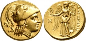 KINGS OF MACEDON. Alexander III ‘the Great’, 336-323 BC. Stater (Gold, 17 mm, 8.59 g, 1 h), Miletos, struck under Asandros, circa 323-319. Head of Ath...